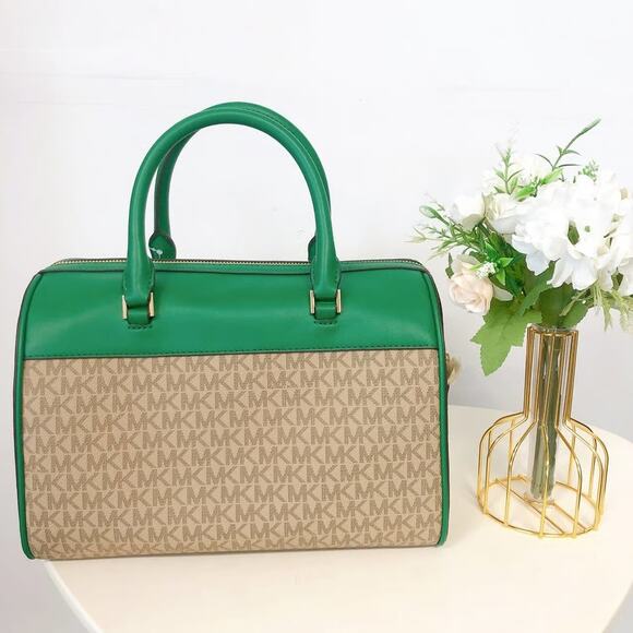 Michael Kors 35S3GTFU2B Jet Set Travel Medium Duffle Bag IN Palmetto Green - Picture 2 of 8